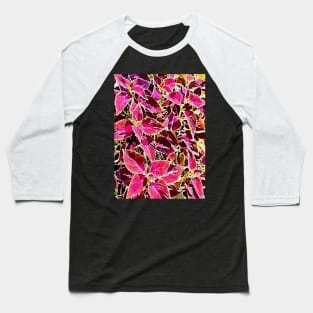 Coleus Plant Leaves watercolor Baseball T-Shirt